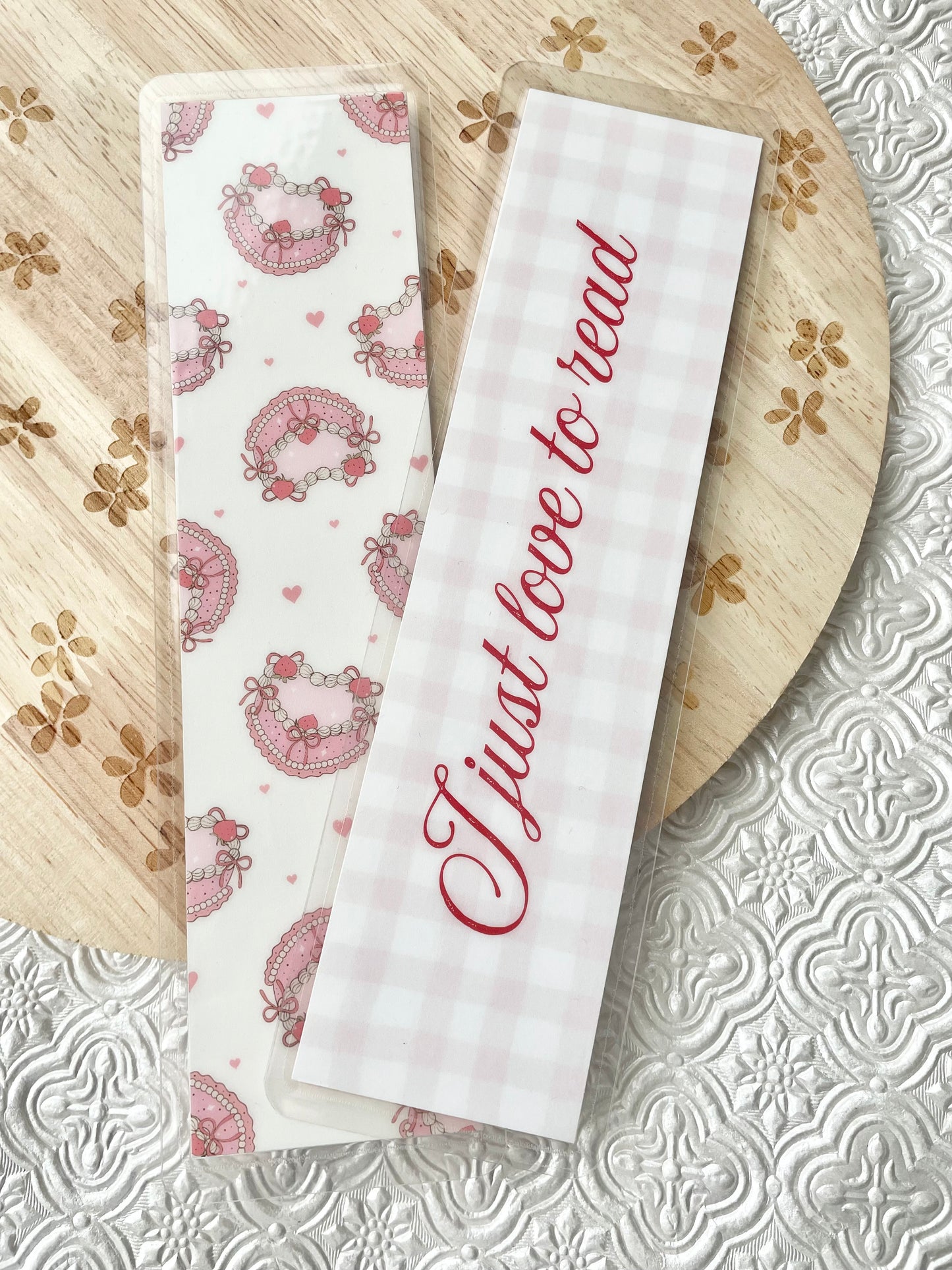 Valentine's Day Heart Cake Double Sided Bookmark