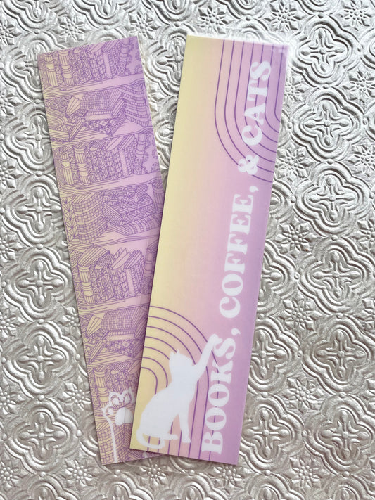 Books Coffee Cats Bookmark