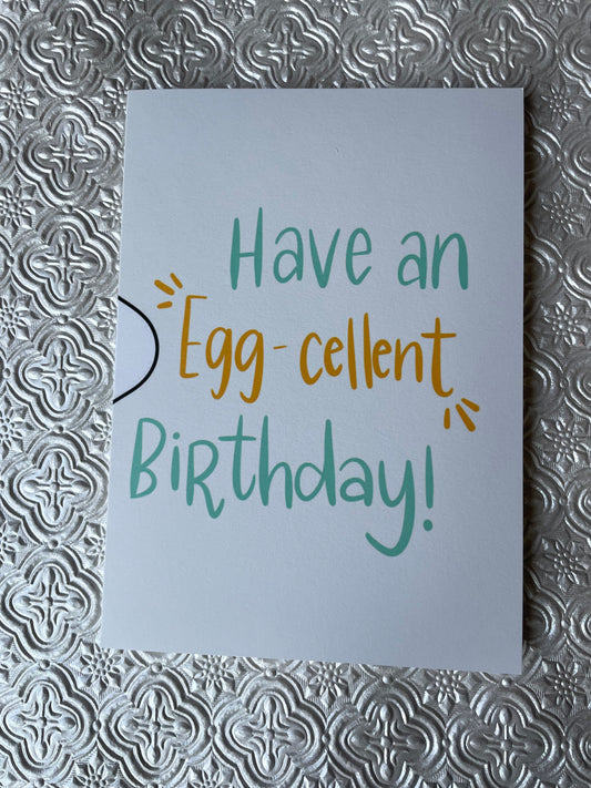 Misprinted Egg-Cellent Birthday Card