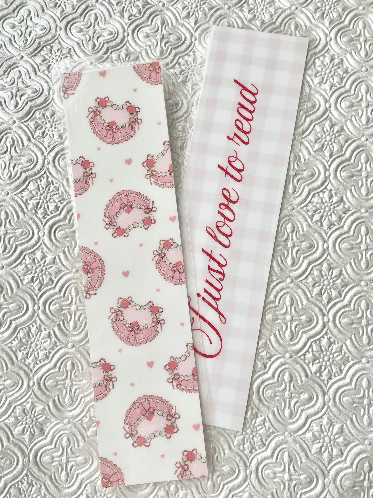 Valentine's Day Heart Cake Double Sided Bookmark