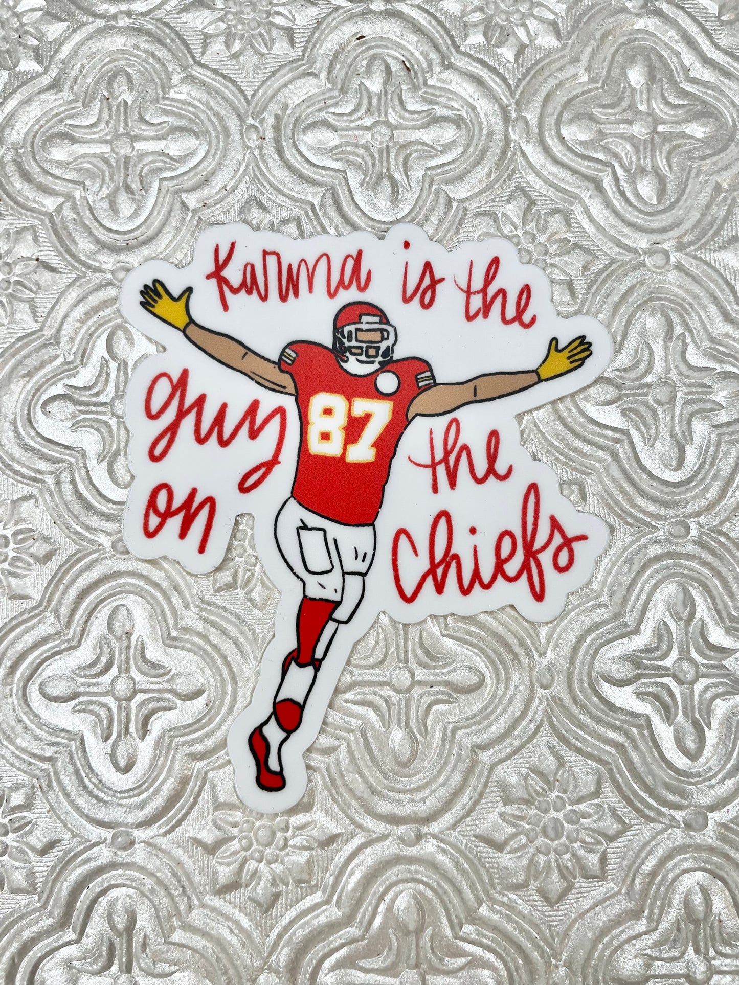 Karma is the guy on the chiefs sticker