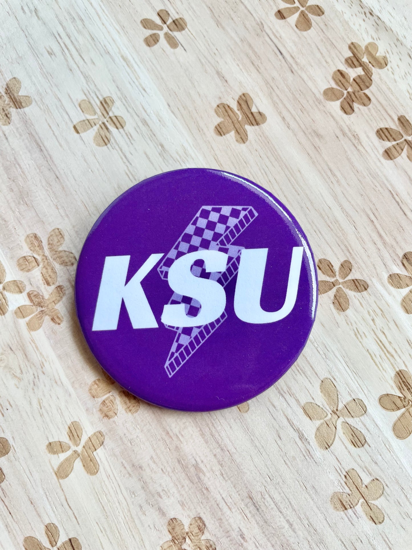 KSU Lightning Bolt Gameday Pinback Button