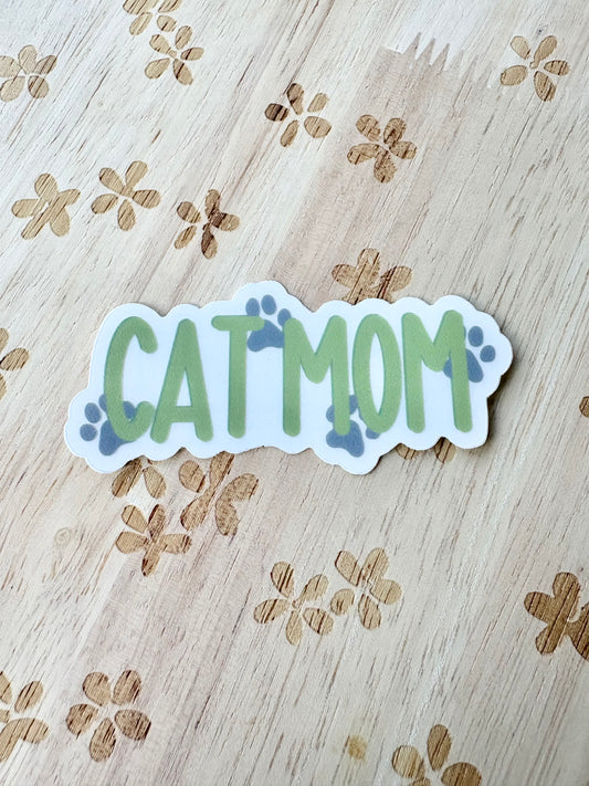 Cat Mom Clear Sticker