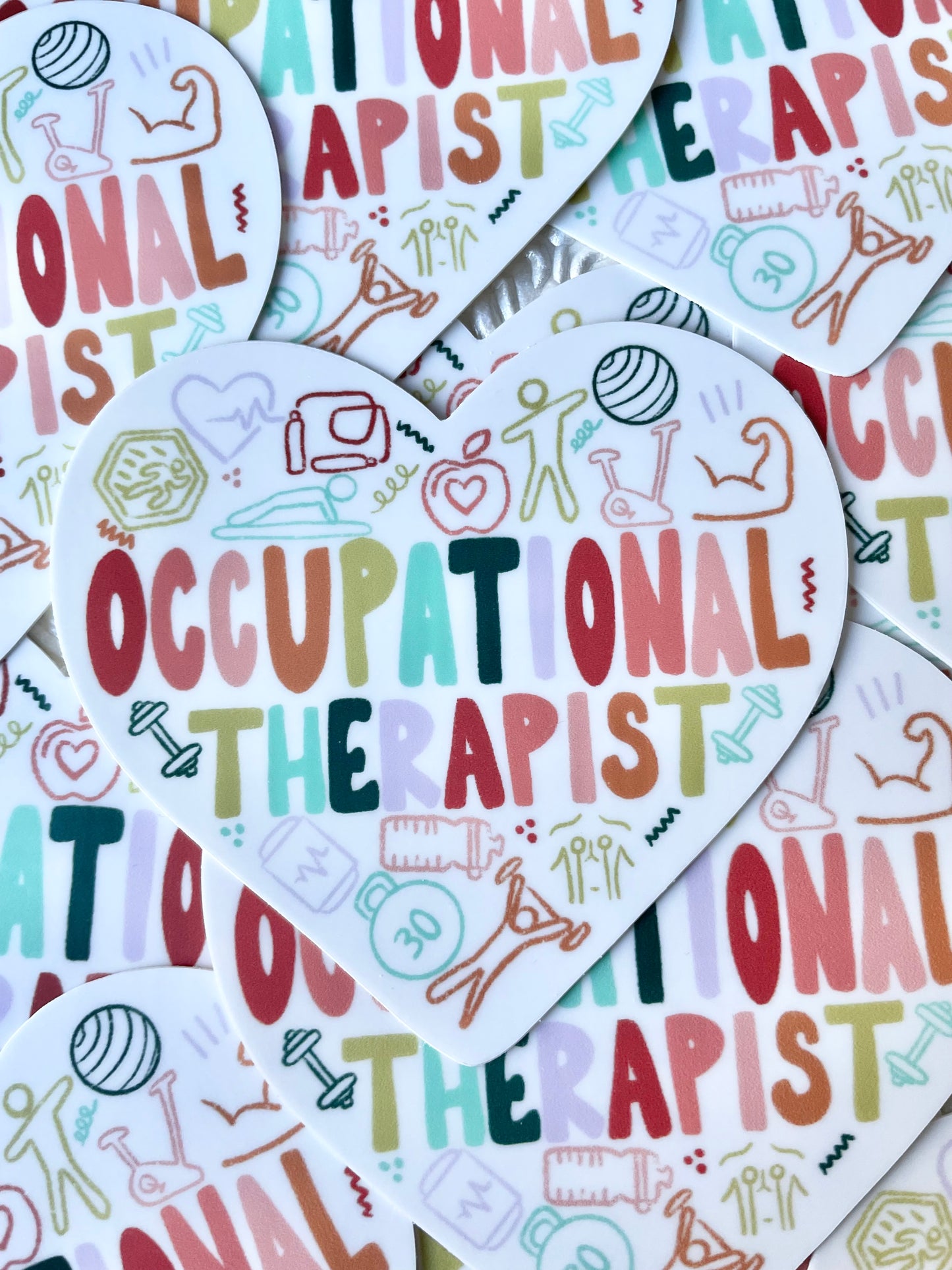 Occupational Therapist Heart Sticker