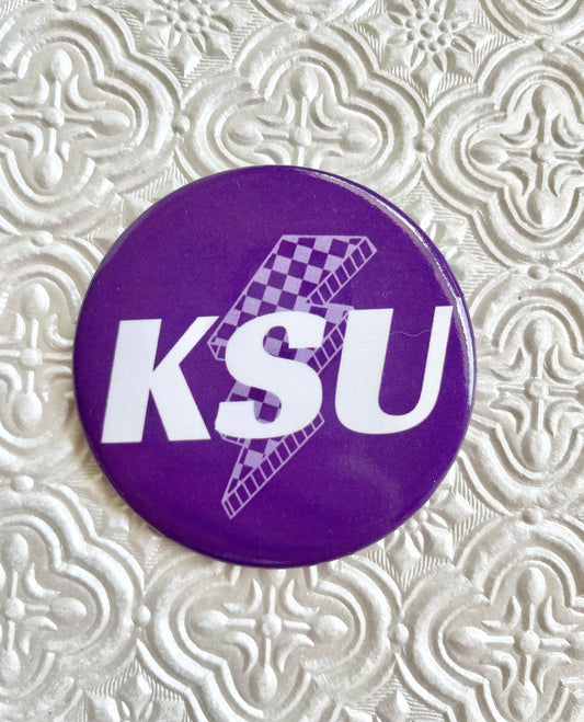 KSU Lightning Bolt Gameday Pinback Button