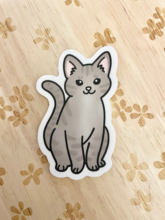 Gray Tabby Cat Sticker