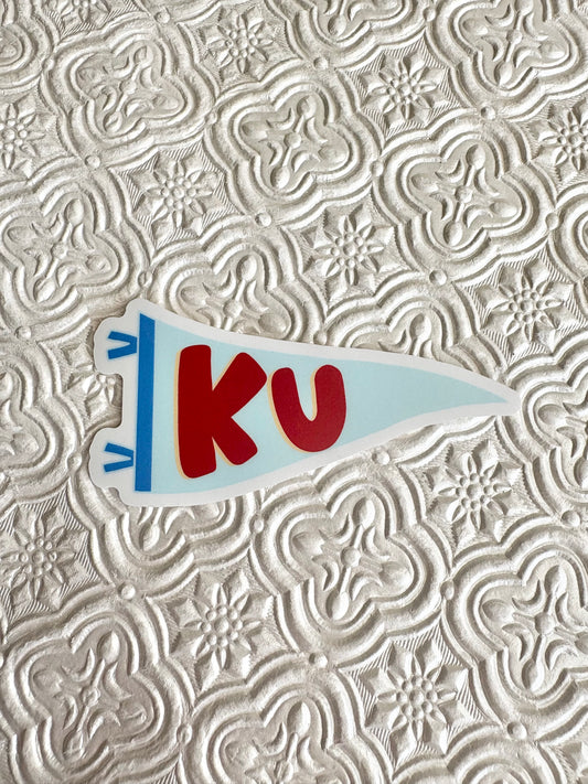 KU Jayhawks Pennant Flag Sticker