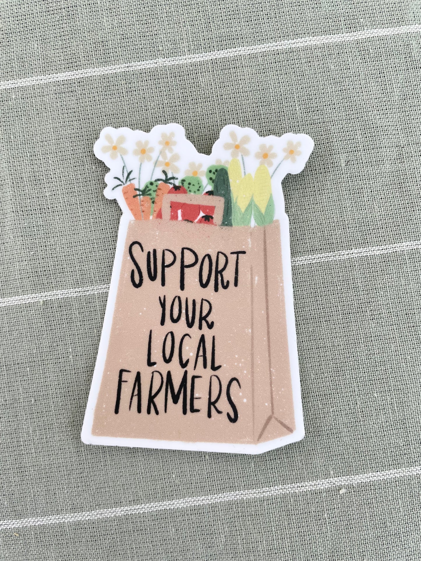 Local Farmers Grocery Bag Sticker