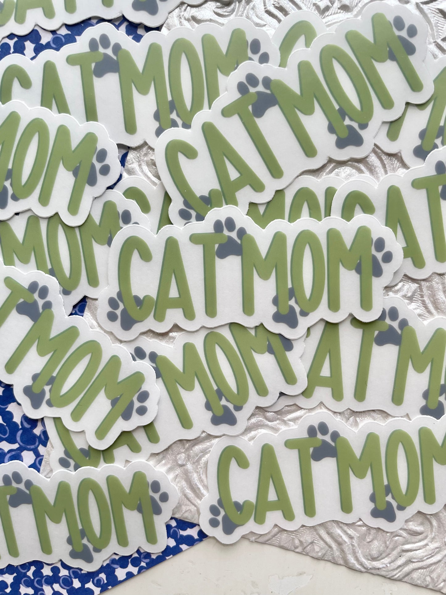 Cat Mom Clear Sticker