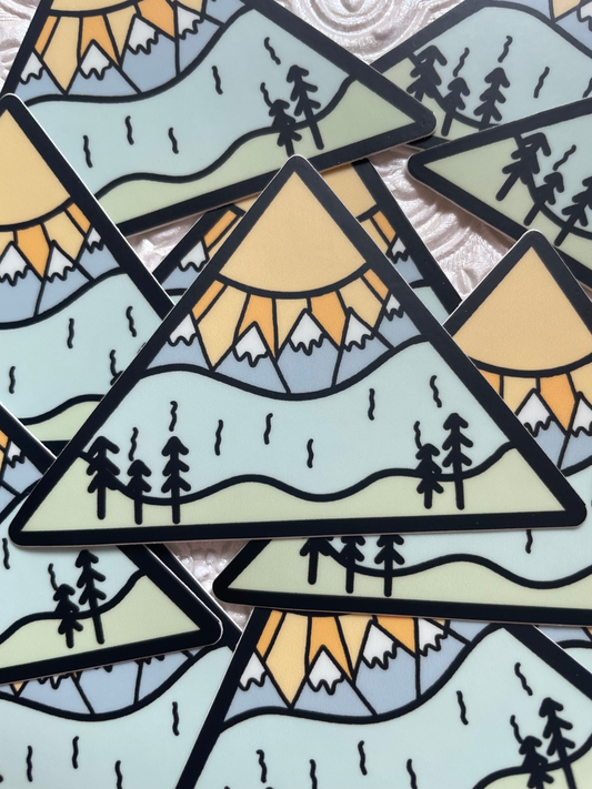 Triangle Mountain Scape Sticker